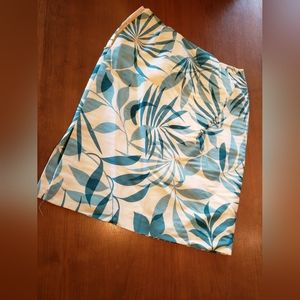 Talbots silk pencil skirt with palm pattern